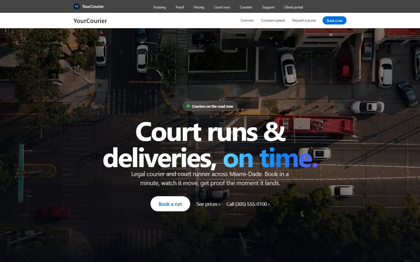The courier website design with live tracking